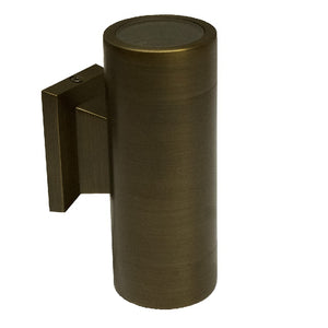 Outdoor architectural double wall sconce with tempered glass lens