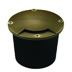 90° Brass Marker Well Light with PVC Sleeve in Antique Bronze or Black Finish – 12V MR16 Landscape Lighting