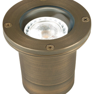 Lensed Well Light in Brass or 316 Stainless Steel with Convex and Flat Lens – MR16 In-Ground Landscape Fixture