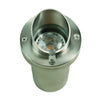 Hooded Brass and Stainless Steel Well Light with Tempered Convex Lens and Direct Burial Sleeve