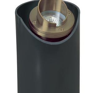 Adjustable Hooded In-Ground Well Light in Brass and 316 Stainless Steel with PVC Sleeve
