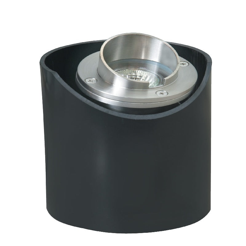Adjustable Hooded In-Ground Well Light in Brass and 316 Stainless Steel with PVC Sleeve