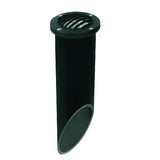 Louvered in-ground well light with PVC sleeve, available in aluminum, composite, or natural brass, Black or Natural Brass finish, MR-16 compatible.