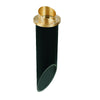 Louvered in-ground well light with PVC sleeve, available in aluminum, composite, or natural brass, Black or Natural Brass finish, MR-16 compatible.