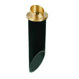 Louvered in-ground well light with PVC sleeve, available in aluminum, composite, or natural brass, Black or Natural Brass finish, MR-16 compatible.