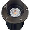 Adjustable Brass Hooded Well Light in Antique Bronze and Gun Metal for Low-Voltage Landscape Lighting