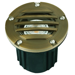Adjustable Louvered Brass Well Light in Antique Bronze and Gun Metal – Low-Voltage In-Ground Landscape Fixture