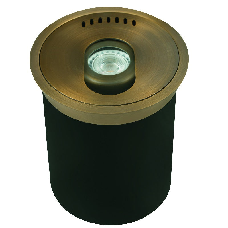 Adjustable Closed Brass Well Light | 12V MR-16 Direct Burial