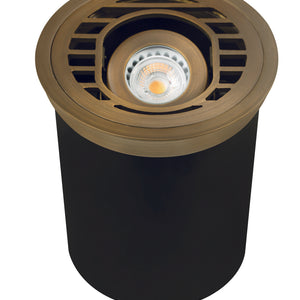 Adjustable Open Brass Well Light with Antique Bronze Finish – MR-16 In-Ground Landscape Lighting Fixture