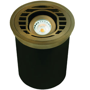 Adjustable Open Brass Well Light with Antique Bronze Finish – MR-16 In-Ground Landscape Lighting Fixture