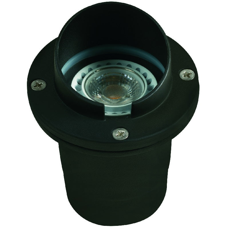 Hooded Well Light | Aluminum 12V MR-16 | Black & Brass Finishes
