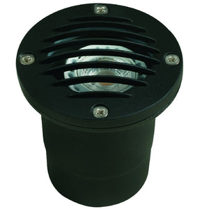 Louvered Well Light in Aluminum, Composite, and Natural Brass with Black & Brass Finishes, MR-16 In-Ground Landscape Lighting Fixture