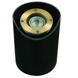 Adjustable Lensed Well Light in Aluminum, Composite & Brass with Black & Brass Finishes, In-Ground MR-16 Landscape Lighting Fixture