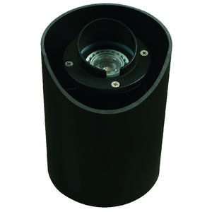 Adjustable Hooded Well Light in Aluminum, Composite & Brass with Black & Brass Finishes, In-Ground MR-16 Outdoor Lighting Fixture