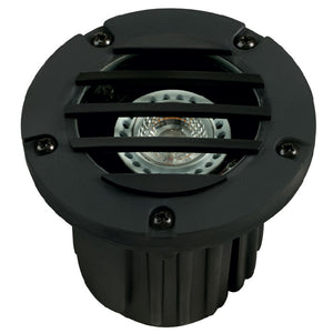 Adjustable Louvered Well Light in Composite with Black & Bronze Finishes, Outdoor In-Ground MR-16 Fixture with Glare Control