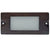 5.5 inch brass LED step light, small lensed backless box design, antique bronze, gun metal, and silver finishes, with frosted lens