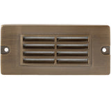 Smart Brass RGB-WW Bluetooth Louvered Step Light in Antique Bronze or Gun Metal finish, surface mounted, with frosted lens.