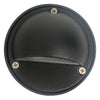 Half-Moon Step Light in Black Aluminum with Frosted Glass Lens, 12V Surface Mount Outdoor Fixture