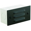 Aluminum 3-louvered recessed step light with polycarbonate lens, available in Black, Bronze, Rust, and White finishes