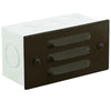 Aluminum 3-louvered recessed step light with polycarbonate lens, available in Black, Bronze, Rust, and White finishes