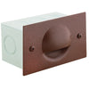 Aluminum half-moon recessed step light with polycarbonate lens, available in Black, Bronze, Rust, and White finishes