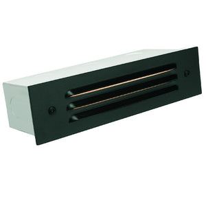 3 louver aluminum brick step light in Black, Bronze, Rust, and White finishes, outdoor recessed mount