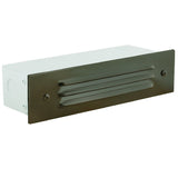 3 louver aluminum brick step light in Black, Bronze, Rust, and White finishes, outdoor recessed mount