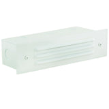 3 louver aluminum brick step light in Black, Bronze, Rust, and White finishes, outdoor recessed mount