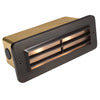 3 Louver Brass Brick Light in Antique Bronze and Gun Metal finish with frosted glass lens for outdoor masonry step and wall lighting