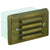 4-louver brass step light in Antique Bronze finish with frosted lens for recessed masonry installation