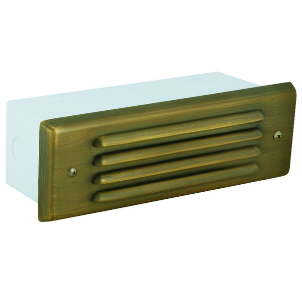 Brass 4 Louver Brick Light | Antique Bronze | 12V SC Bayonet