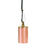 Copper Hanging Light 3.5in H, Raw Copper finish, MR-16 socket, clear tempered glass, adjustable 5-ft hanging chain for outdoor lighting.