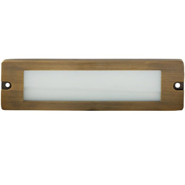 8-3/4” Brass Large Lensed Backless Box Brick & Step Light | 12V