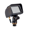 RGB-WW Bluetooth Flood Light in Antique Bronze and Gun Metal brass finish with frosted glass lens and integrated 1W-5W LED for outdoor landscape lighting.