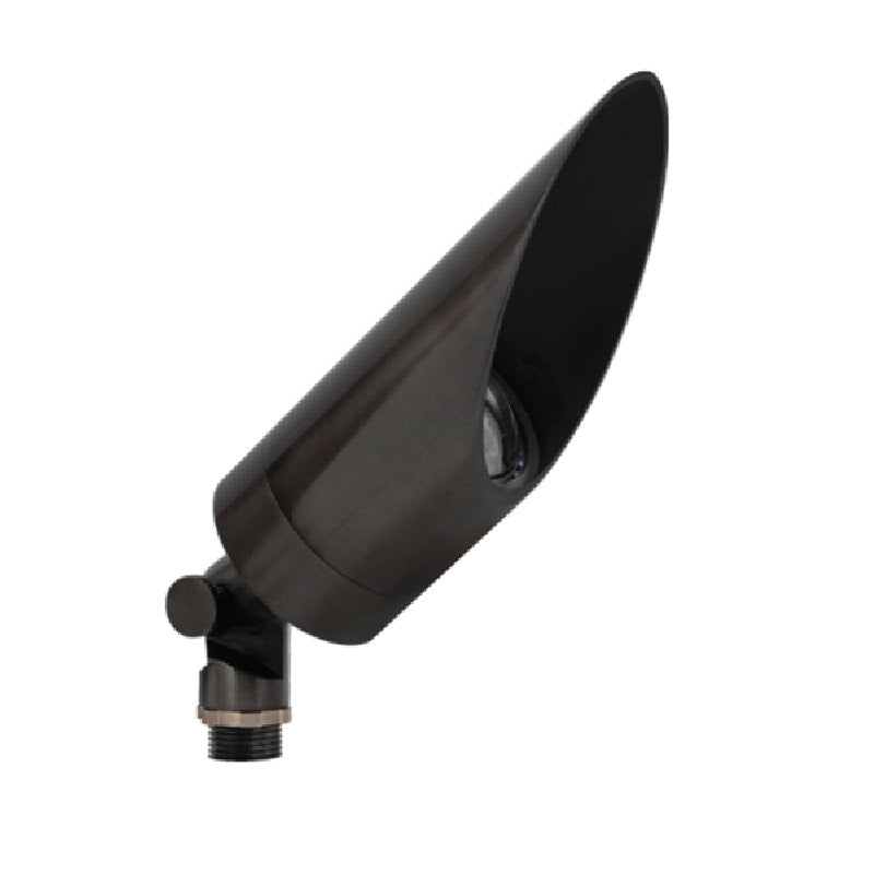 RGB-WW Bluetooth Directional Bullet Light with Long Shroud in Antique Bronze and Gun Metal brass finish, convex glass lens, 1W–6W LED for outdoor landscape lighting.