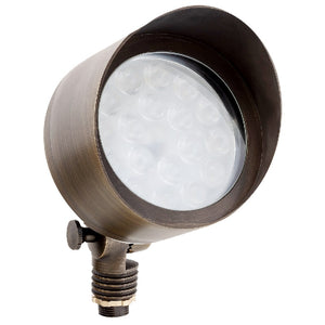 Smart RGB-WW Bluetooth Oval Flood Light in Antique Bronze or Gun Metal, cast brass, flat glass lens, 5W–15W LED, multiple beam angles for outdoor landscape lighting.