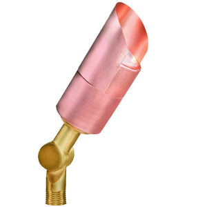 Copper shroud bullet landscape spot light in raw copper finish