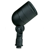 Aluminum Lensed Bullet Spot Light for landscape lighting, MR-16 compatible, available in Black, Bronze, White, Rust, and Verde Green finishes.