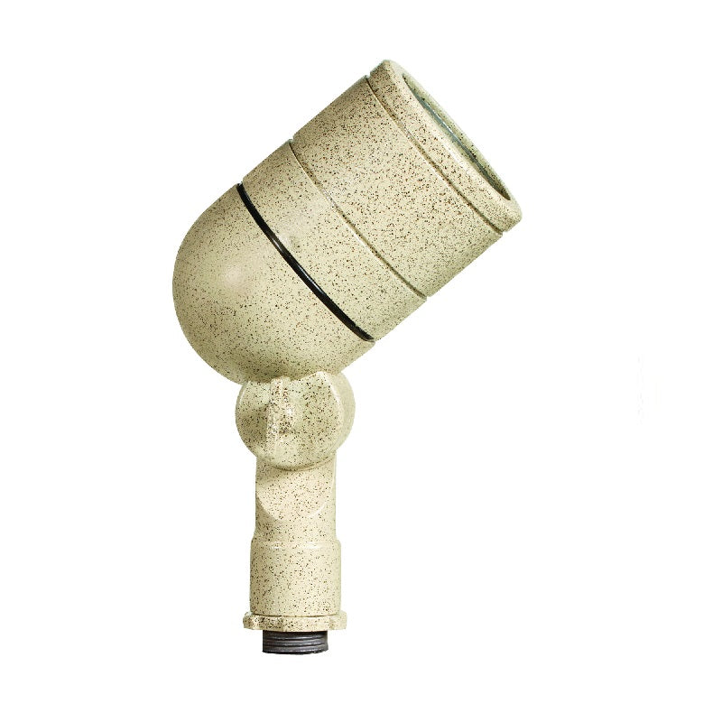 Aluminum Lensed Bullet Spot Light for landscape lighting, MR-16 compatible, available in Black, Bronze, White, Rust, and Verde Green finishes.