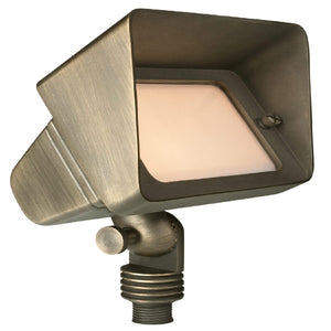 Rectangular Wall Wash Light – 12V MR-16 Brass Landscape Fixture in Antique Bronze with Multiple Lens Options