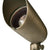 Large architectural brass bullet spot light in antique bronze finish with adjustable shroud, flat glass lens, and MR16 socket for landscape uplighting.