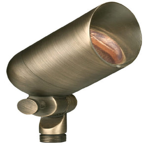 Mini Brass MR16 Bullet Spot Light with Ground Spike – 12V Landscape Fixture in Antique Bronze, Gun Metal, or Silver