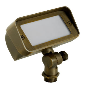 Brass Flood Light – 12V Landscape Fixture with Frosted and Clear Lens, in Antique Bronze or Black Brass Finish