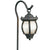 Lantern Area Light in Verde Green finish with beveled glass lens. Aluminum outdoor landscape lighting fixture for gardens, pathways, and courtyards.
