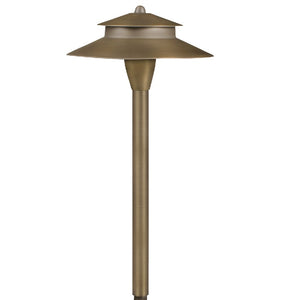Smart RGB-WW Bluetooth Large Umbrella Area Light in Antique Bronze or Gun Metal brass with 12″ or 18″ stem, frosted lens, 1–5W LED for wide outdoor landscape lighting.