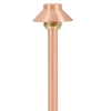 Copper low-voltage landscape path light with frosted lens