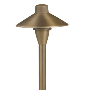 Smart RGB-WW Bluetooth Umbrella Area Light in Antique Bronze or Gun Metal brass with 12″ or 18″ stem, 1–5W LED, wide 120° beam spread for outdoor landscape lighting.