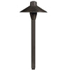 Smart RGB-WW Bluetooth Umbrella Area Light in Antique Bronze or Gun Metal brass with 12″ or 18″ stem, 1–5W LED, wide 120° beam spread for outdoor landscape lighting.