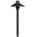 Smart RGB-WW Bluetooth Umbrella Area Light in Antique Bronze or Gun Metal brass with 12″ or 18″ stem, 1–5W LED, wide 120° beam spread for outdoor landscape lighting.