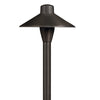Umbrella Brass Path Light with 6.75″ Shade and 18″ Stem in Antique Bronze and Gun Metal Finishes